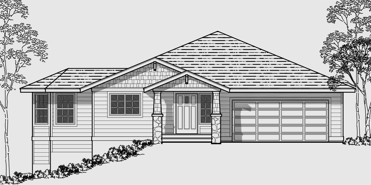 side sloping lot house plans walkout basement house plans front 10018b