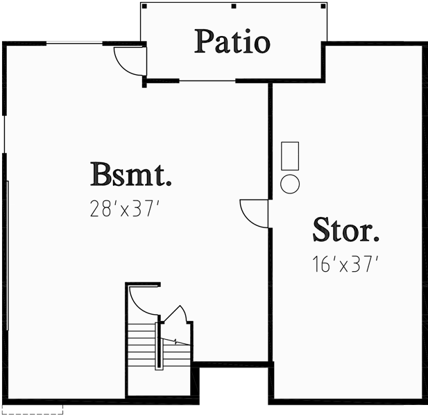 Basement Floor Plan for 10001 One story house plans, daylight basement house plans, 3 bedroom house plans, side entry garage plans, side load garage plans, 10001