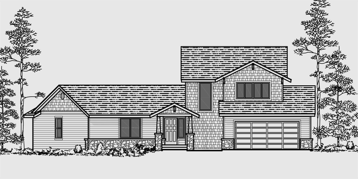 House front color elevation view for 10020 Vacation house plans, two story house plans, 4 bedroom house plans, 10020