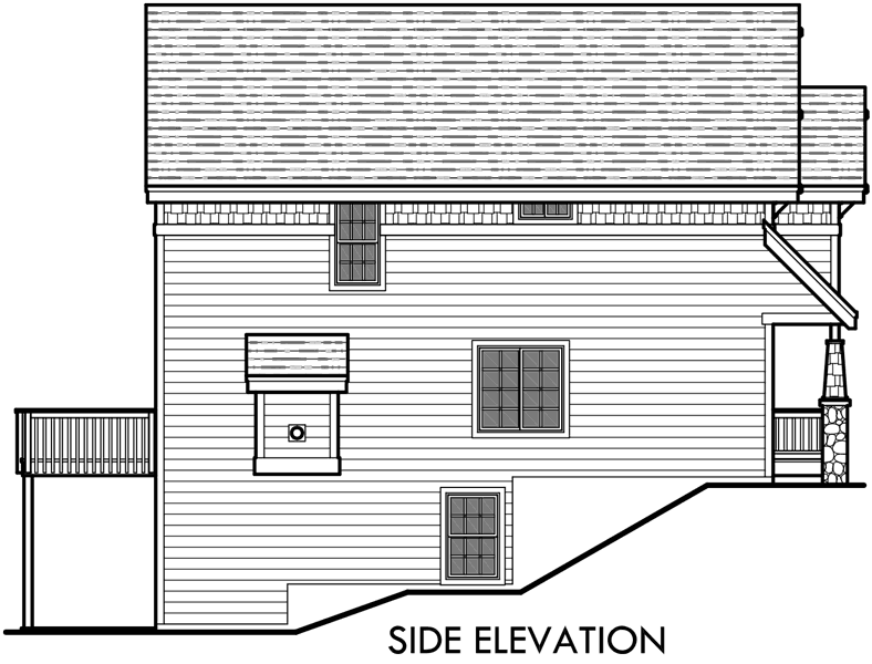 House side elevation view for 10095 Large Bedrooms & Bonus rm w/ Daylight Basement 2 car garage den covered porch 40 wide 42 deep