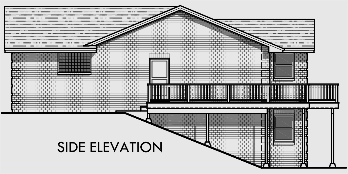 House side elevation view for 10146 Master on main house plans, luxury house plans, mother in law suites, daylight basement house plans, 10146