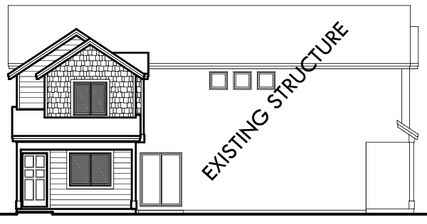 House front color elevation view for 10137 Duplex house plans, ADU house plans, Accessory Dwelling Unit plans, 800 sq. ft house plans, 10137