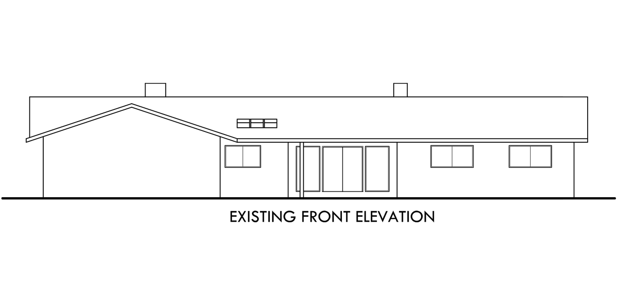 House front drawing elevation view for 10156 Portland Residential Remodel House Plans Beaverton Lake Osewgo SW Portland Multnomah Village