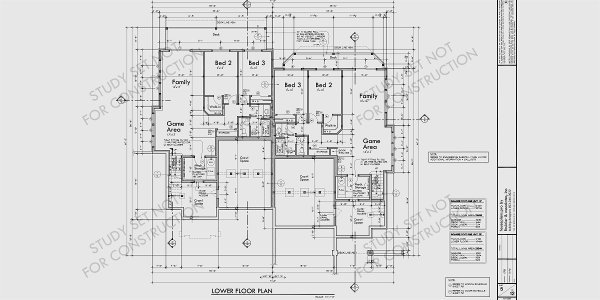 House side elevation view for Study Free Sample Study Set 