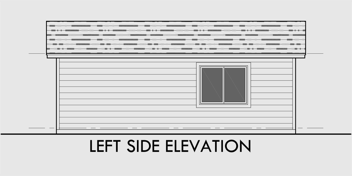 House side elevation view for 10180 Small house plans, studio house plans, one bedroom house plans, 10180
