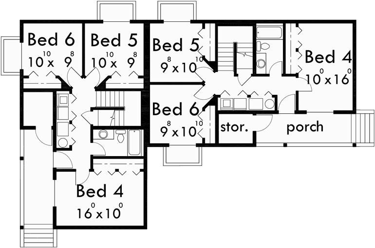 Corner Lot Duplex House  Plans  6  Bedroom  Duplex House  Plans 