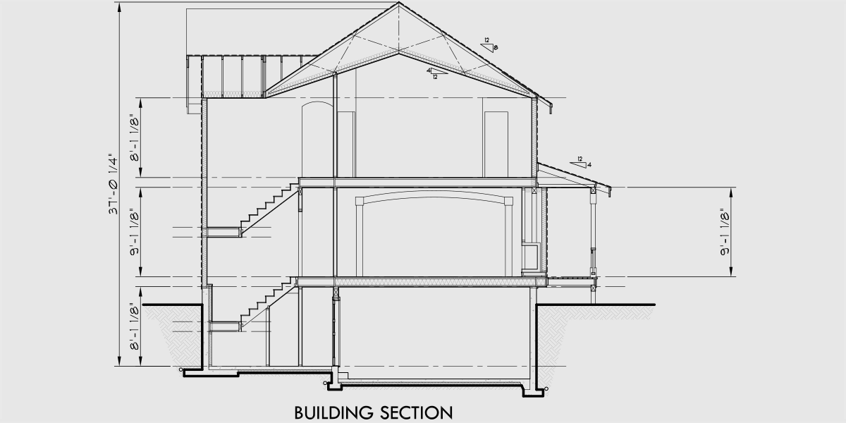 House rear elevation view for 10060 Daylight basement Craftsman featuring Wrap Around Porch, Large Kitchen Island, 3 bedrooms, Two car garage, Shop w/ rear access