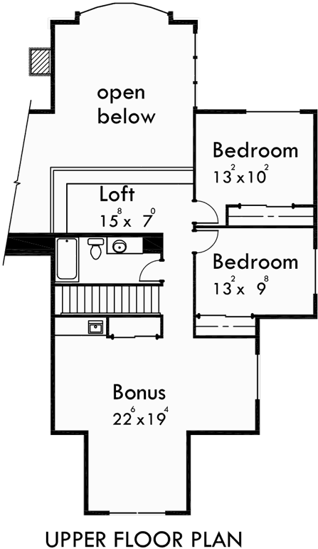 Upper Floor Plan for 10080 Luxury house plans, master on the main house plans, house plans with side garage, house plans with basement, house plans with loft, house plans with 4 car garage, 10080