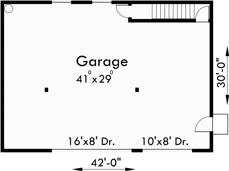 Main Floor Plan for CGA-97 Studio Garage Plans, apartment over garage, 3 car garage plans, CGA-97