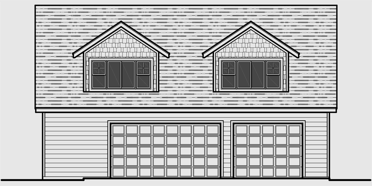 CGA-97 Studio Garage Plans, apartment over garage, 3 car garage plans, CGA-97