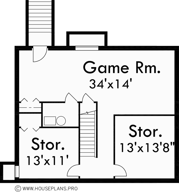 Basement Floor Plan for 9999 Country Farm house plans, house plans with wrap around porch, house plans with basement, house plans with side load garage, 9999