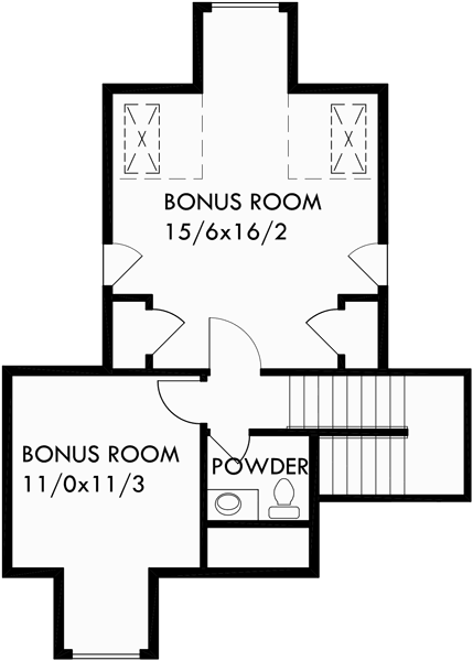 Upper Floor Plan for 9933 House plans, single level house plans, house plans with bonus room, one story house plans, 9933