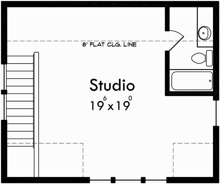 Upper Floor Plan for CGA-99 Studio Garage Plans, apartment over garage, 2 car garage plans, CGA-99