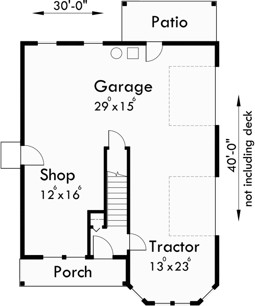 Main Floor Plan for 10069 Victorian Carriage House, 2 Bedroom, Garage, Tractor, Shop, Covered Porch