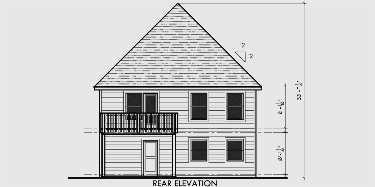 House front drawing elevation view