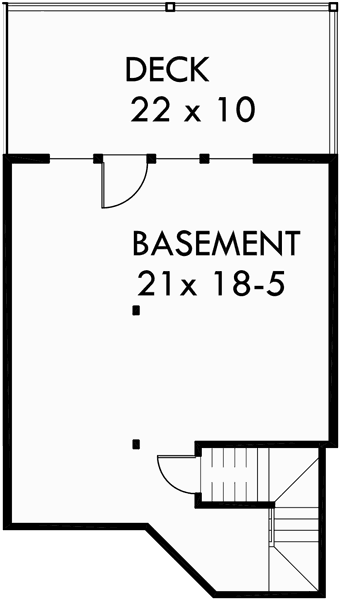 Basement Floor Plan for D-423 Duplex house plans, daylight basement house plans, D-423