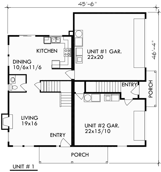 Elegant 40 Corner Lot Duplex House Plans