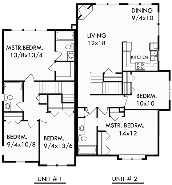 Elegant 40 Corner Lot Duplex House Plans