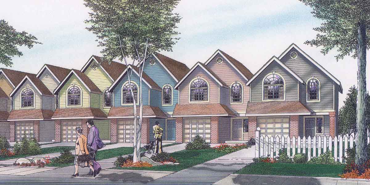 duplex house plans color render d 319