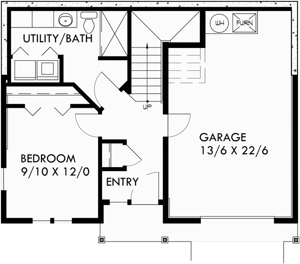 Lower Floor Plan for 9903 Small Beach cabin home plan