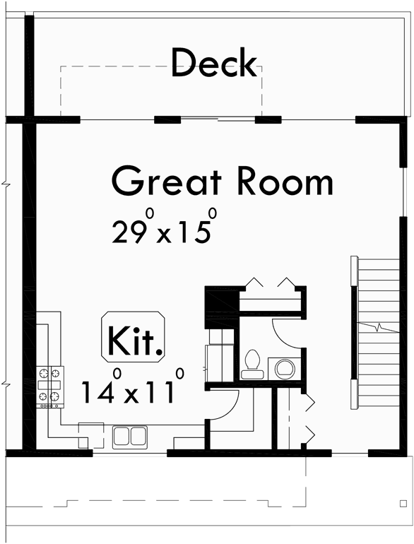 Main Floor Plan for D-513 Duplex house plans, multi family beach rental house plans, duplex house plans with garage, D-513