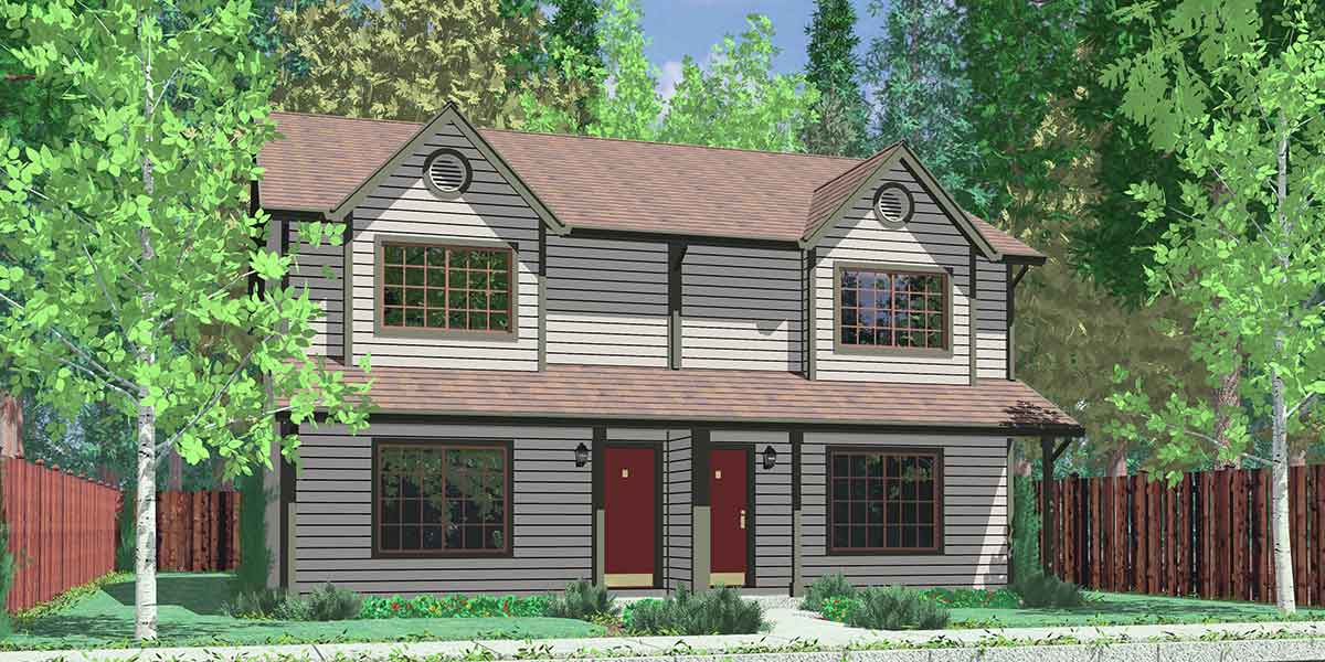 Narrow Lot Duplex  House  Plans  2  Story Duplex  House  Plans 