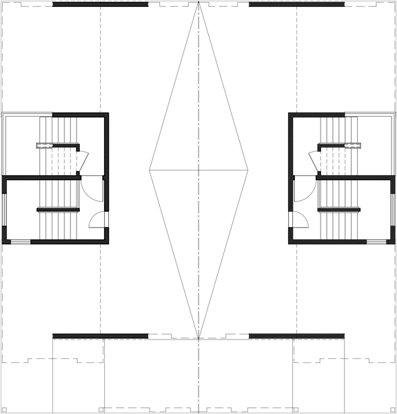 Lower Floor Plan 2 for Mediterranean duplex house plans, beach duplex house plans, vacation house plans, duplex house plans with 2 car garage, water front house plans, D-432