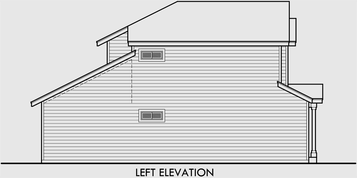 House side elevation view for 9953 Master on the Main floor plan house plans www.houseplans.pro