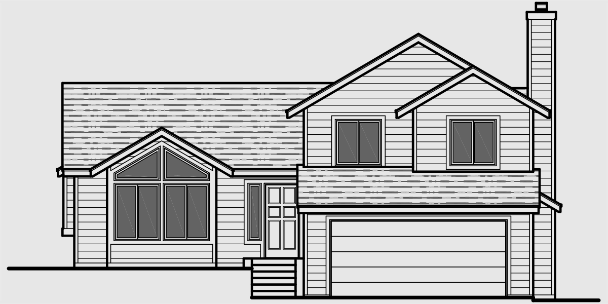 Split Level House Plans 3 Bedroom House Plans 2 Car Garage Hous