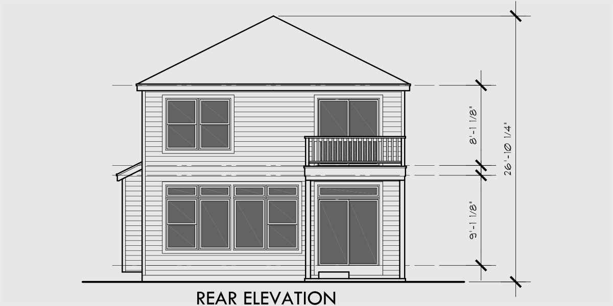 Narrow Lot House  Plans  3 Bedroom House  Plans  Two  Story  