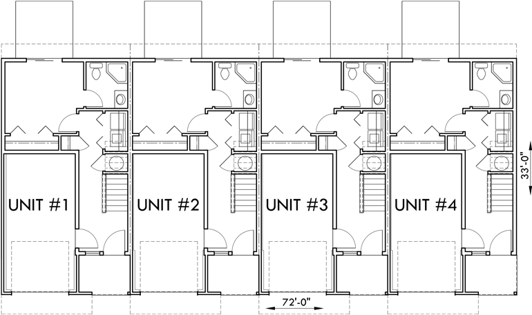 Main Floor Plan 2 for D-441 Multifamily house plans, reverse living house plans, D-441