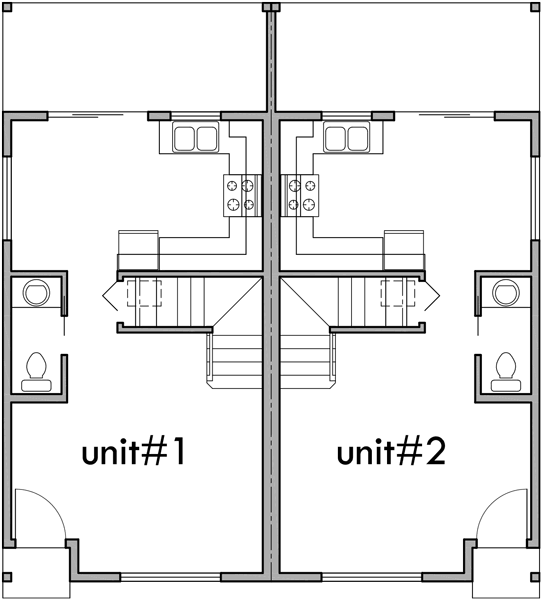 Narrow Lot Duplex House 16 Ft Wide Units