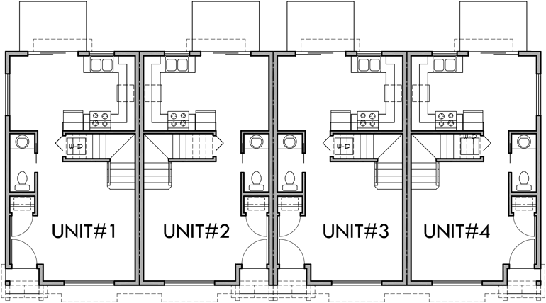 4 Plex Plans 2 Story Townhouse 2 Bedroom 4 Plex Plans F 536