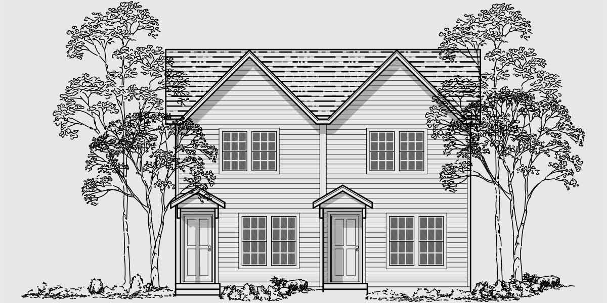  Narrow  Small  Lot Duplex House  Floor Plans  Two Bedroom D 341