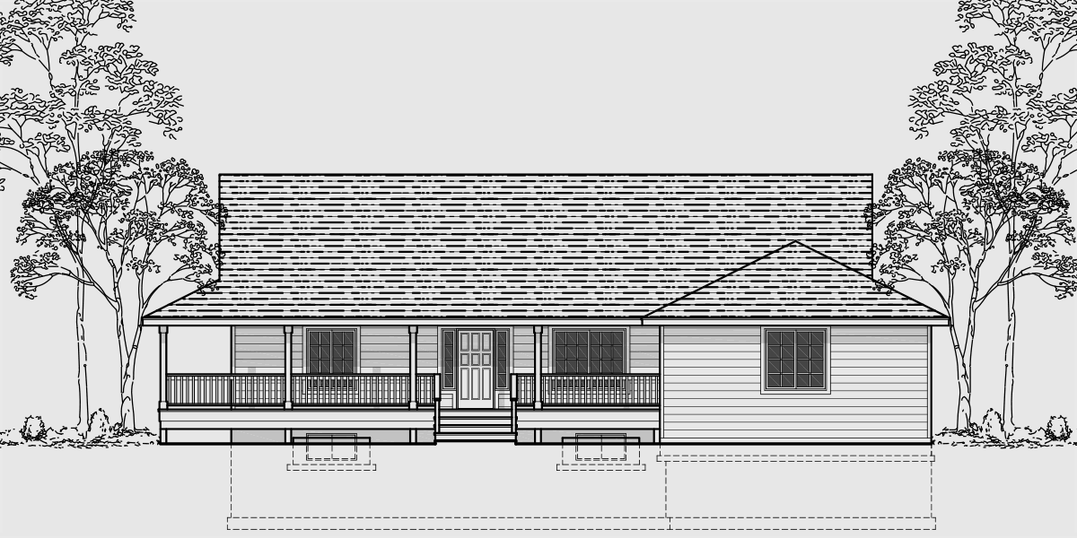 Story Ranch House Plans Basement Home