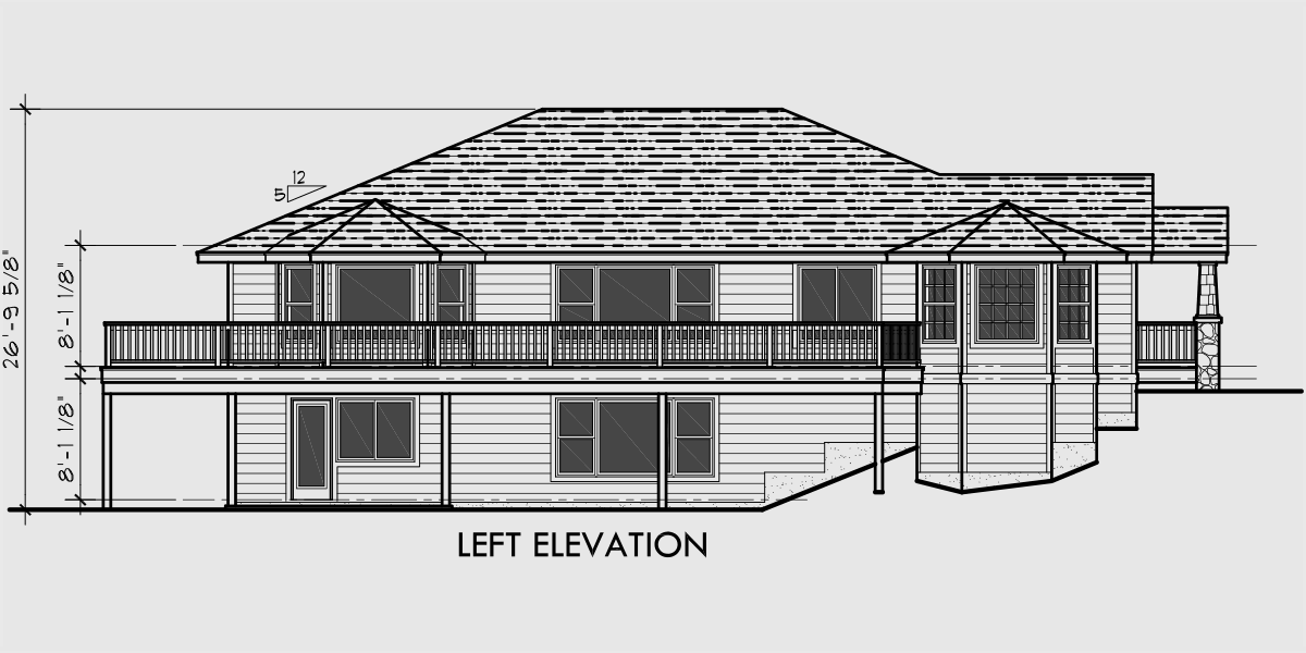 Side Sloping Lot House Plans Walkout Basement House Plans 10018