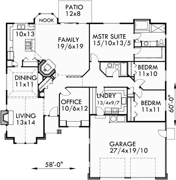 Main Floor Plan for 9943 Good Looking One Level Home