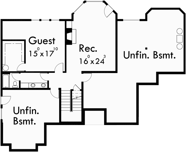 Custom Ranch  House  Plan  W Daylight Basement  And RV Garage