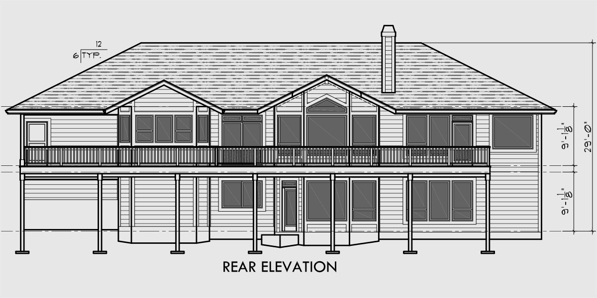 Custom Ranch House Plan W Daylight Basement And Rv Garage - Bank2home.com