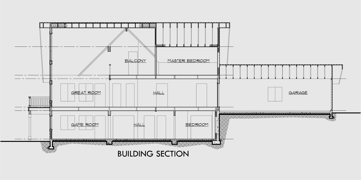 House rear elevation view for 9948 Amazing A-Frame House Plan, Central Oregon House Plan, 5 bedrooms