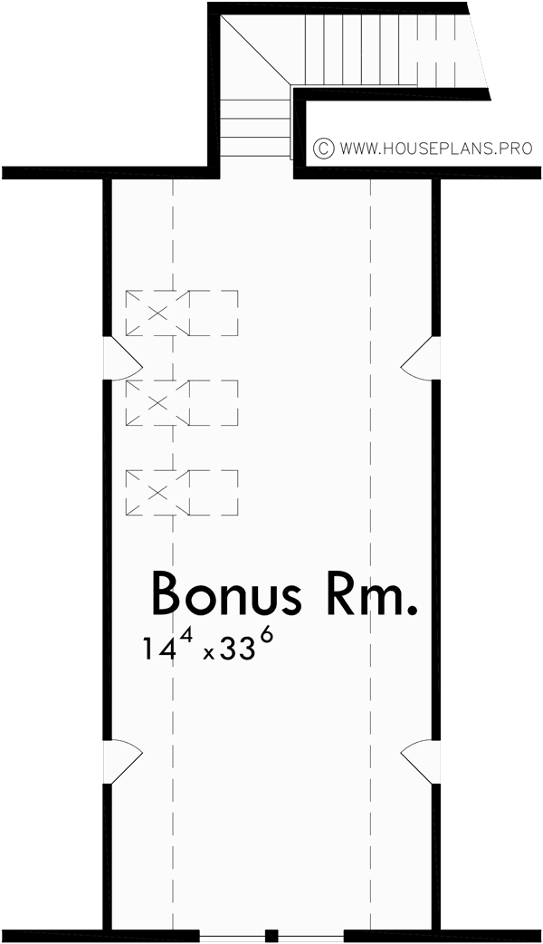 Upper Floor Plan for 10088 Colonial house plans, single level house plans, house plans with bonus room, one story house plans, house plans with side garage, corner lot house plans, 10088