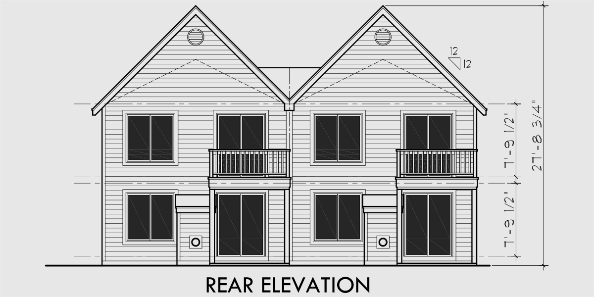  Two  Story Duplex House  Plans  2  Bedroom  Duplex House  Plans  