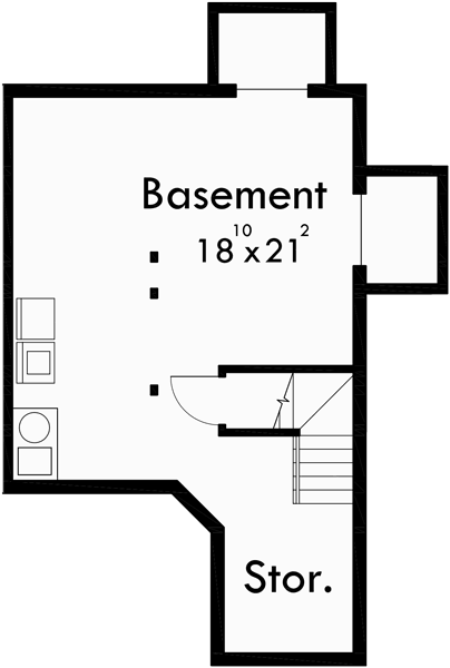 Lower Floor Plan for D-456 Duplex house plans, duplex house plans with basement, affordable duplex house plans, D-456