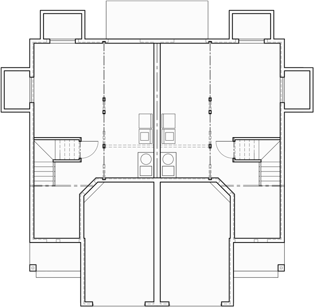 Lower Floor Plan 2 for Duplex house plans, duplex house plans with basement, affordable duplex house plans, D-456