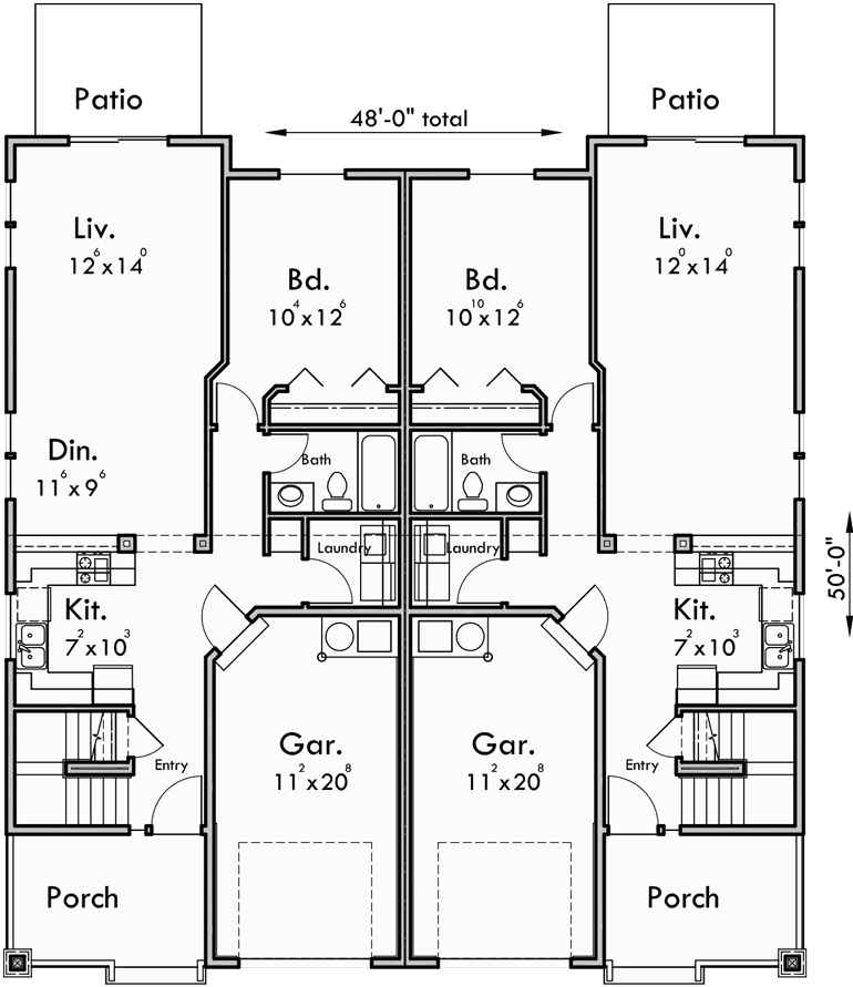 Craftsman Bungalow  House  Floors Plans  D 447 Bruinier 