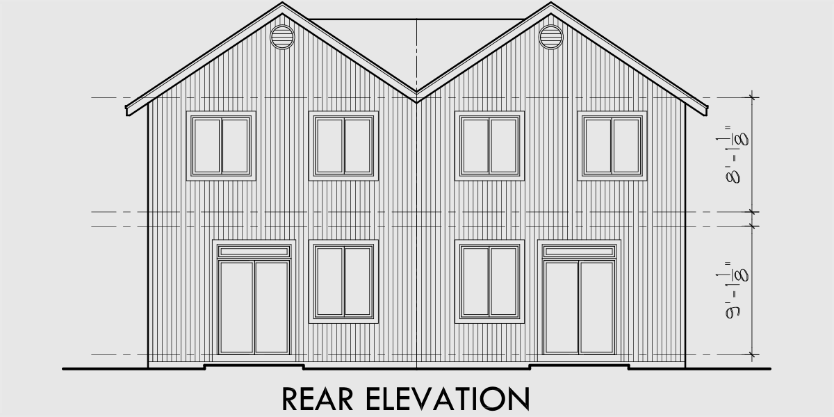 Narrow Lot Duplex House Plans Two Story Duplex House Plans