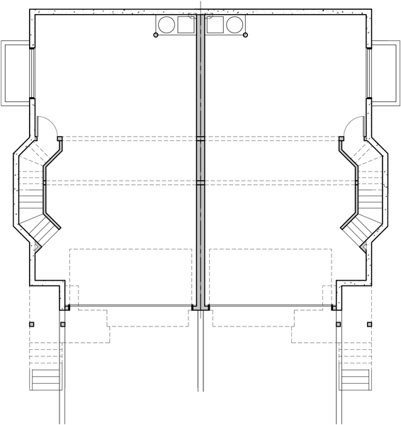 Lower Floor Plan 2 for Victorian townhouse plans, duplex house plans, D-403