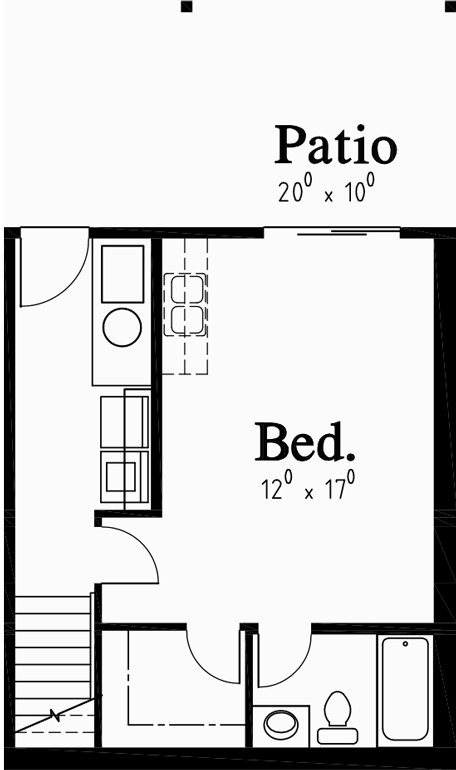 Basement Floor Plan for D-457 Duplex house plans, multi family house plans, duplex house plans for sloping lots, D-457