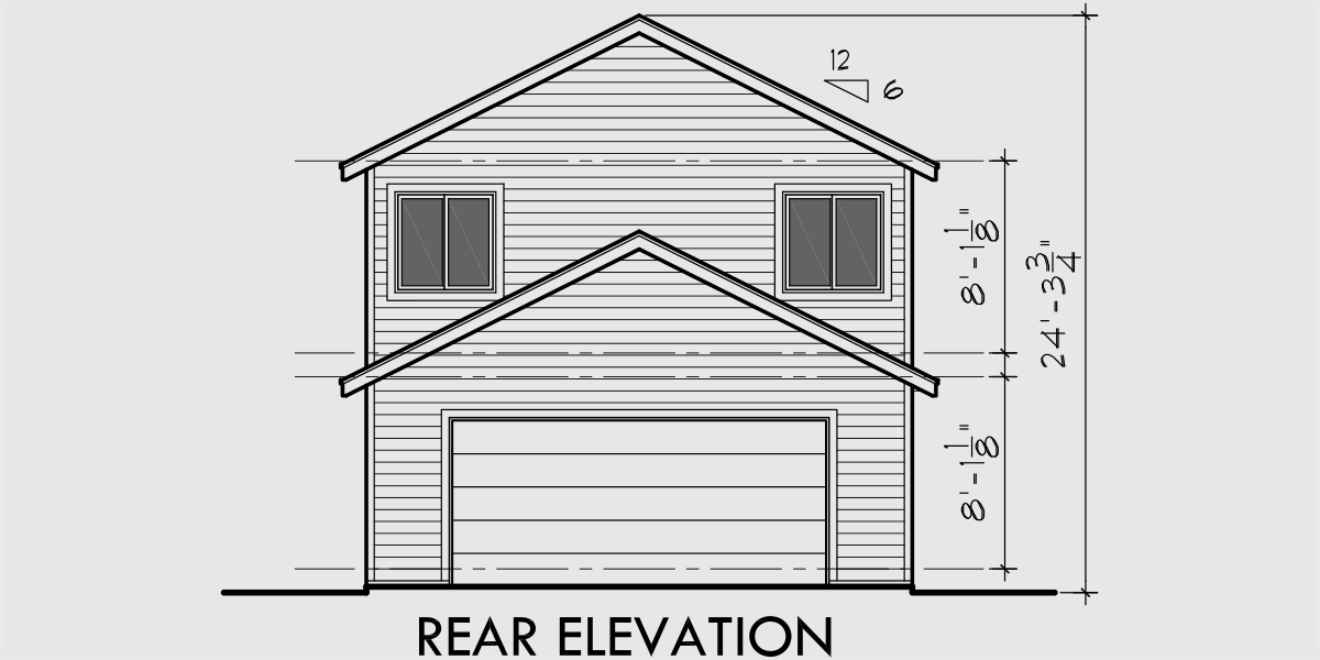 Two Story House Plans, Narrow Lot House Plans, Rear Garage House