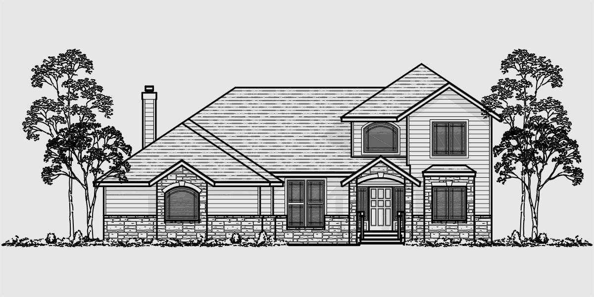 Additional Info for Traditional house plan w/ atrium and side load garage
